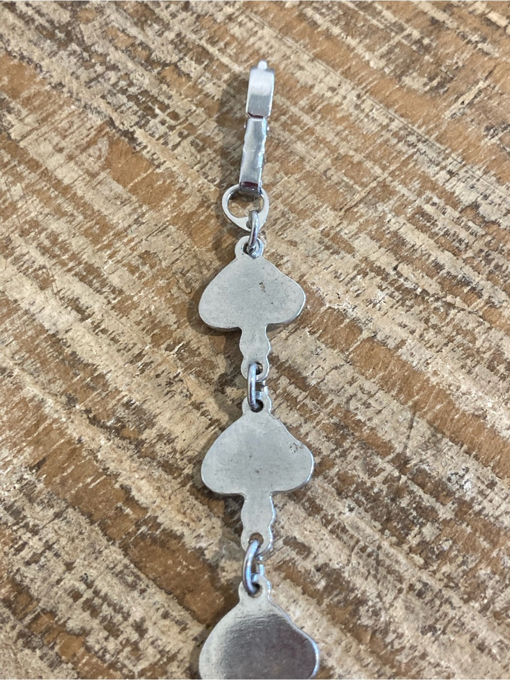 Y2K Mushroom Link Bracelet Silver Tone 7” Long - Picture 11 of 12